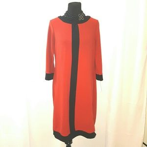Shelby & Palmer Red & Black Career Swing Dress
